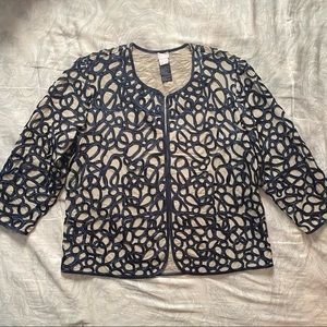 Chico’s travelers swirl strip jacket